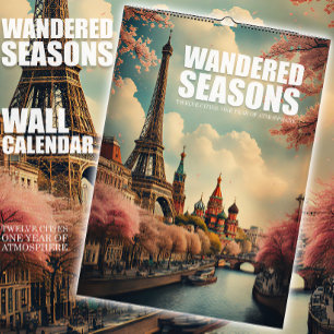 Reiswandkalender met 12 Steden en Seizoenen Kalender