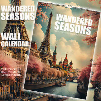 Reiswandkalender met 12 Steden en Seizoenen Kalender