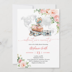 Reiswereldbol Babyshower Feest Kaart