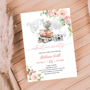 Reiswereldbol Babyshower Feest Kaart