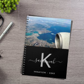 Reizen aangepaste foto zwart wit monogram notitieboek