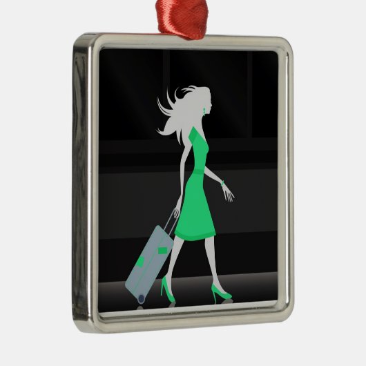 **** REIZEN ALS GEKKE DAME**** KERSTVERSIERING METALEN ORNAMENT (Rechts)