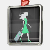 **** REIZEN ALS GEKKE DAME**** KERSTVERSIERING METALEN ORNAMENT (Links)