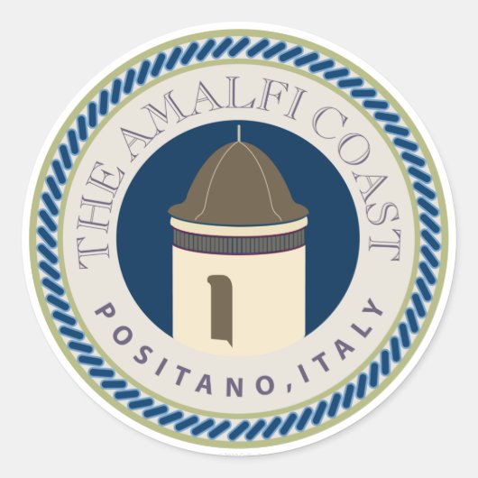 REIZEN-Amalfi Kust Ronde Sticker (Voorkant)