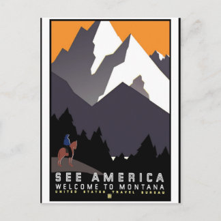 Reizen Amerika Print Retro Vintage Reizen Briefkaart