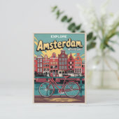 Reizen Amsterdam holland fietsen  geschenken Briefkaart (Staand voorkant)