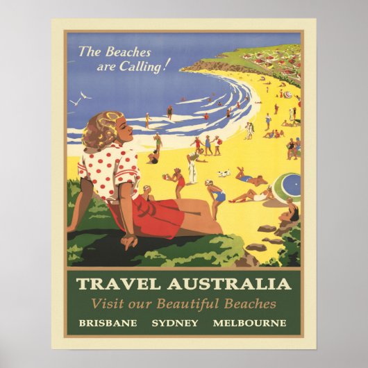 Reizen Australië De stranden bellen Poster (Voorkant)