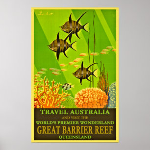 Reizen Australië Vintage Poster-Great Barrier Reef Poster