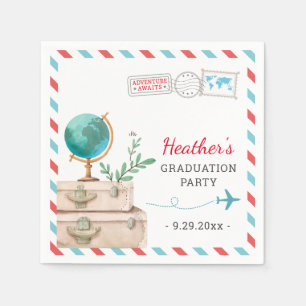 Reizen Avontuur Afstuderen Afstudeerder Tafel Deco Servet
