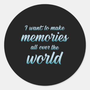 Reizen Avontuur Reizen Citaten Offerte cadeau idee Ronde Sticker