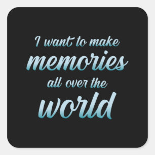 Reizen Avontuur Reizen Citaten Offerte cadeau idee Vierkante Sticker