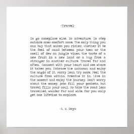 Reizen avontuurcitaat van A. W. Doys Poster