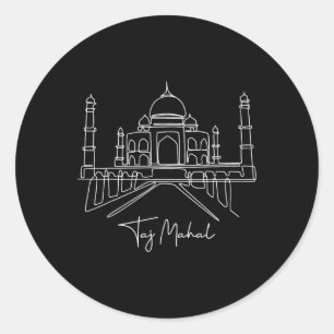 Reizen Azië India Taj Mahal Indiase familie vakant Ronde Sticker