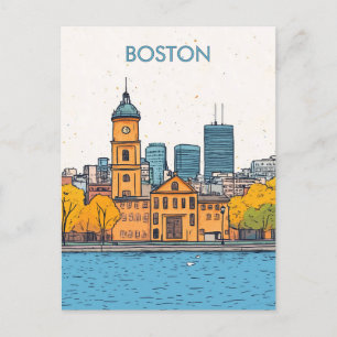 Reizen Boston MA VS Briefkaart