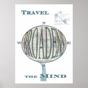 Reizen Breidt de Gedachte Druk uit Poster