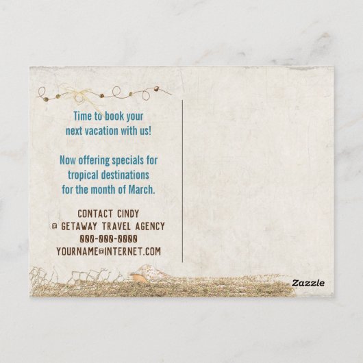 Reizen Briefkaart Ocean Beach (Achterkant)