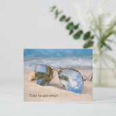 Reizen briefkaart Tropische Zonnebril (Staand voorkant)