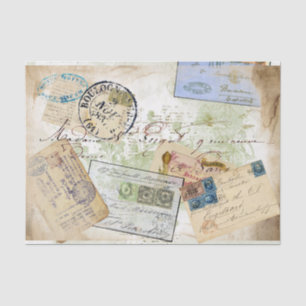 Reizen Briefkaarten Weefselpapier Tissuepapier