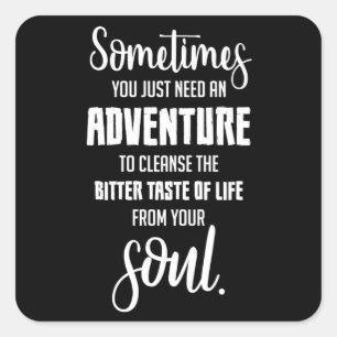 Reizen Citaten Avontuur Quote Cadeau Idee Vierkante Sticker