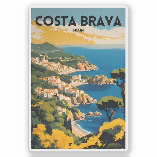 Reizen Costa Brava Spanje Sticker (Voorkant)