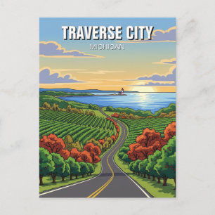 Reizen door de stad Michigan Briefkaart
