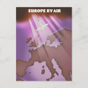 Reizen door Europa vintage stijl reisposter. Briefkaart