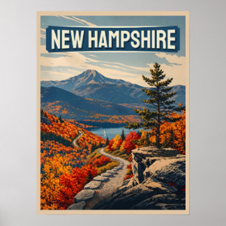 Reizen door New Hampshire in de herfst Poster