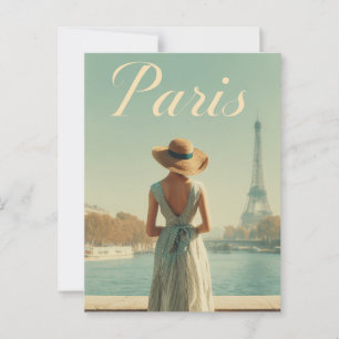 Reizen door Parijs jaren 50 vintage Briefkaart