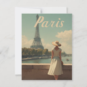 Reizen door Parijs jaren 50 vintage Briefkaart