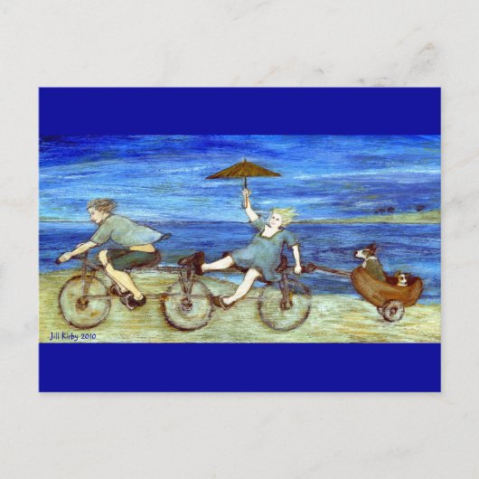 Reizen door Tandem Bicycle Briefkaart (Voorkant)