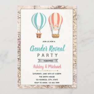 Reizen gender onthullen uitnodiging