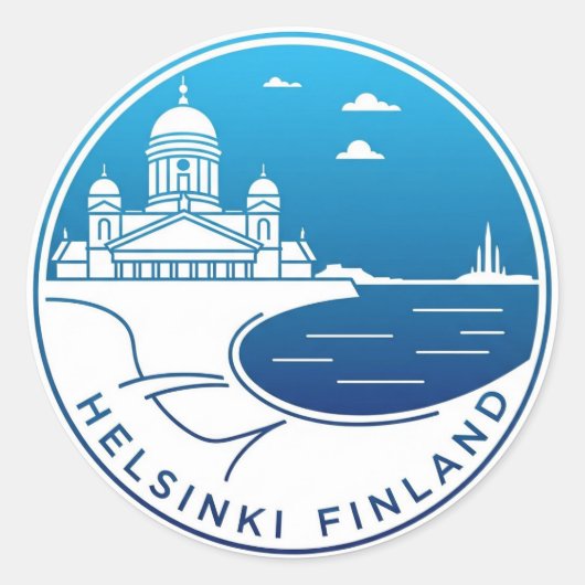  reizen Helsinki Finland Ronde Sticker (Voorkant)