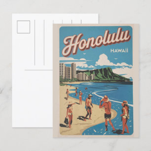Reizen Honululu, Hawaii tropische strand geschenke Briefkaart