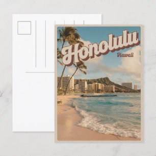 Reizen Honululu, Hawaii tropische strand geschenke Briefkaart