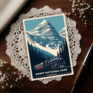Reizen in Banff National Park Canada Vintage  Briefkaart