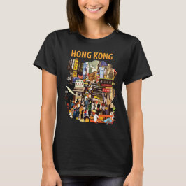 Reizen in de stad Hong Kong Neon Rood T-shirt