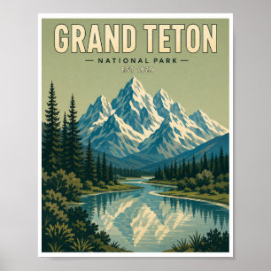 Reizen in Grand Teton National Park in het verlede Poster