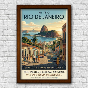 Reizen in het Rio de Janeiro, Brazilië in de jaren Poster