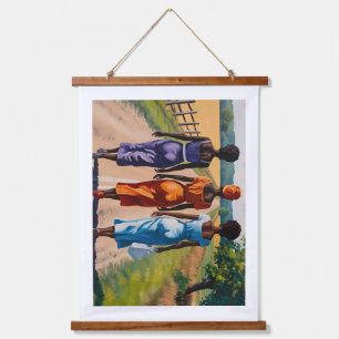 Reizen in het ritme hangend wandkleed