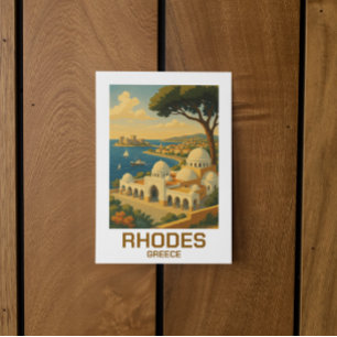 Reizen in klassiek Rhodes Griekenland Briefkaart