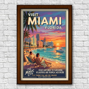 Reizen in Miami, Florida in de jaren 60 Poster