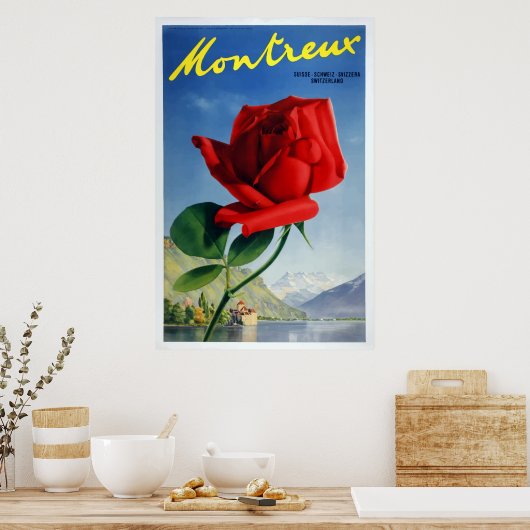 reizen in Montreux Zwitserland Poster (Keuken)