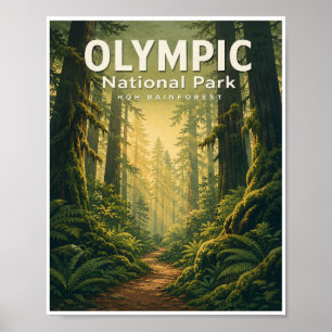 Reizen in Olympic National Park in vroeger tijden Poster