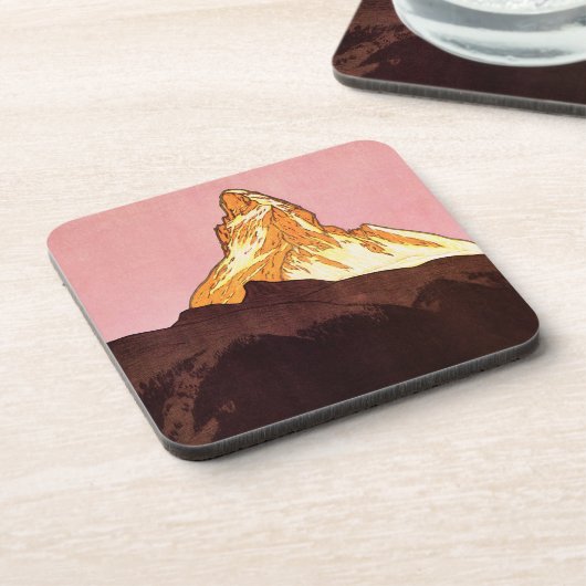 Reizen in oude stijl, Matterhorn, Zwitserland Bier Onderzetter (Linkerzijde)