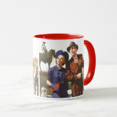 Reizen in Oude Stijl, Toeristen op Vakantie Steden Mok (Voorkant rechts)