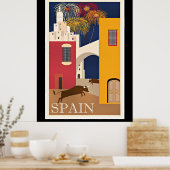Reizen in Spanje, poster voor oldtimers (Keuken)