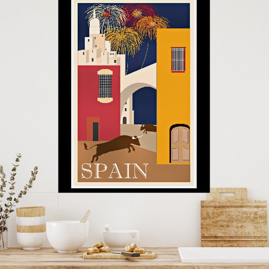 Reizen in Spanje, poster voor oldtimers (Keuken)