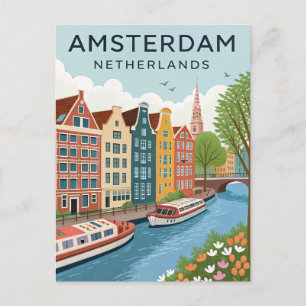 Reizen in Vintage Amsterdam Briefkaart