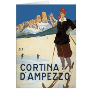 Reizen in vintage stijl Cortina d'Ampezzo, Italië 