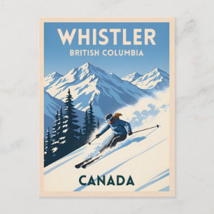 Reizen in Whistler, Brits-Columbia, Skiën in het v Briefkaart